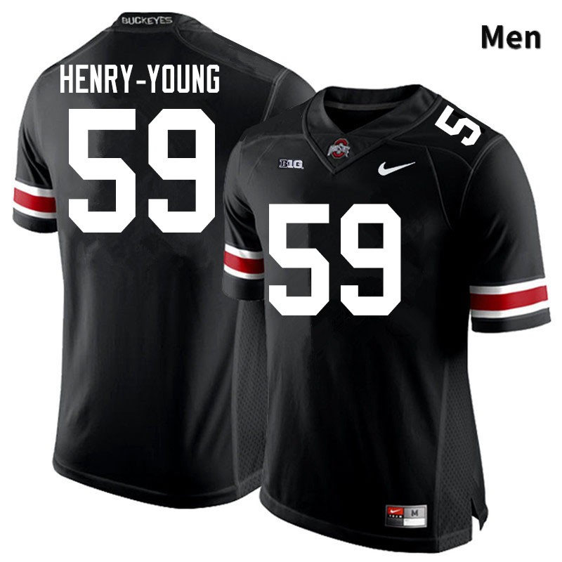 Men's Ohio State Buckeyes #59 Darrion Henry-Young Black Authentic College Stitched Football Jersey 23CU045FZ